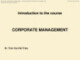 Bài giảng Quản trị doanh nghiệp (Corporate Management) - Chapter: Introduction to the course Corporate management